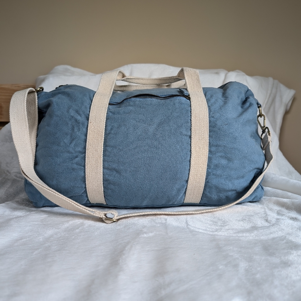 Known Supply blue duffel weekender bag